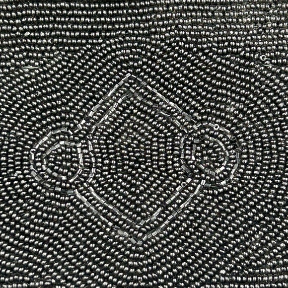 Vintage Walborg Black glass Beaded Satchel Japan - Picture 4 of 8